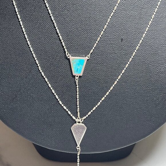 Silpada Sterling Silver 925 Turquoise Reversible Y Necklace - Picture 3 of 7